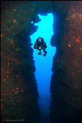 A divespot called BLUE EYE at the westcoast of Corfu-Island. by Reinhard Arndt 